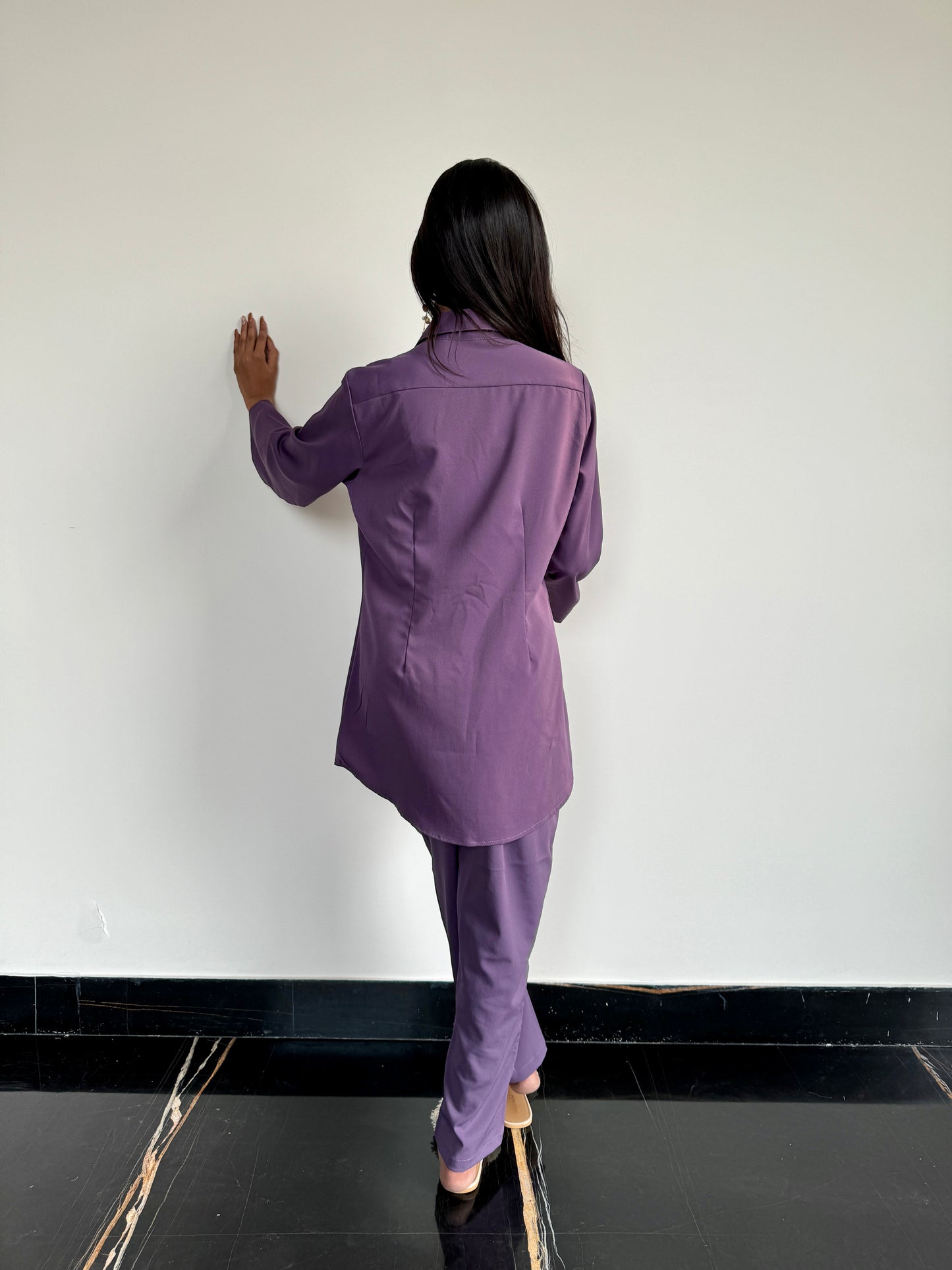 Purple Co-ord set with Leaf Detailing