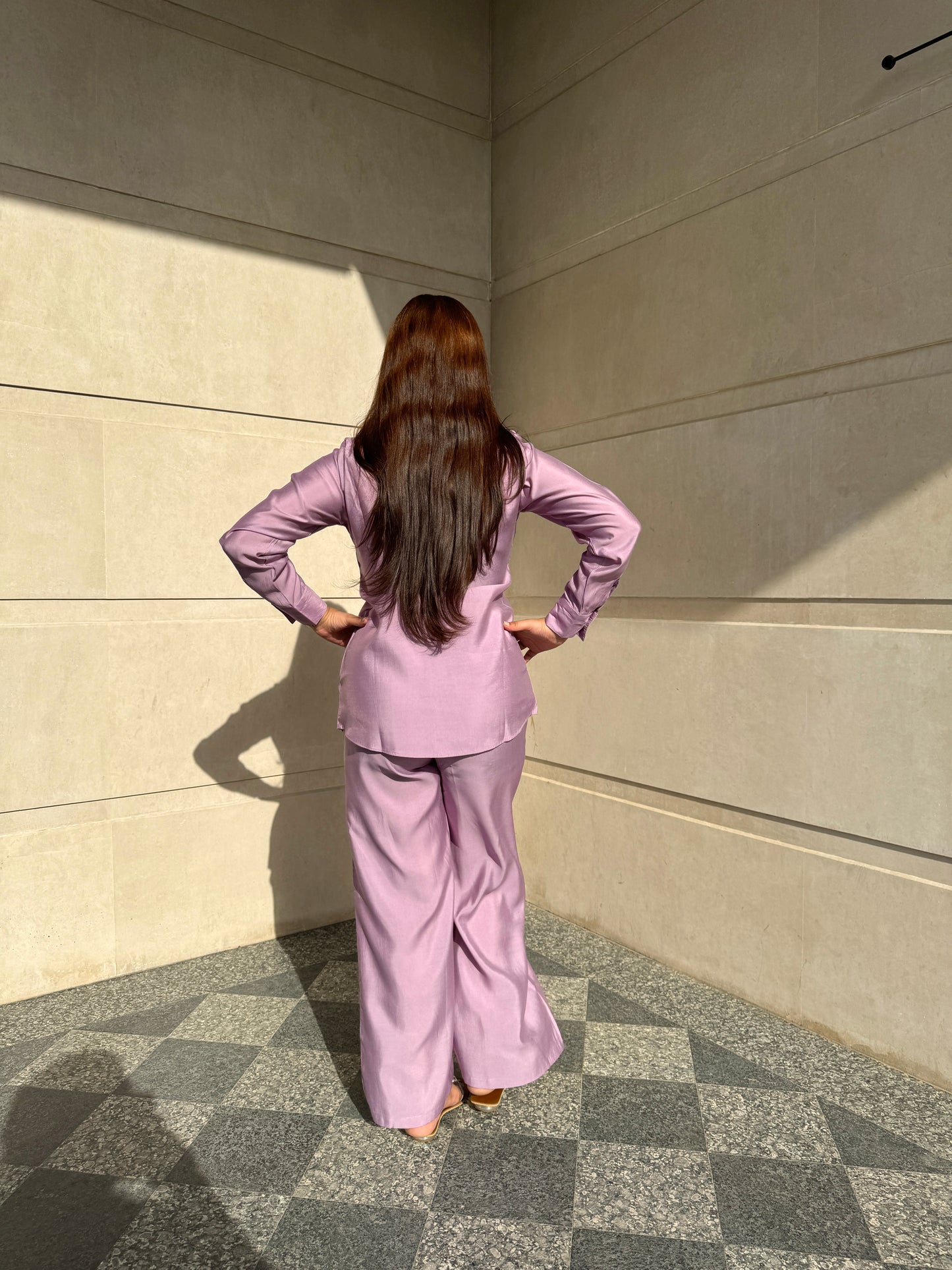 Purple Orchid Co-ord set with Shoulder Detailing