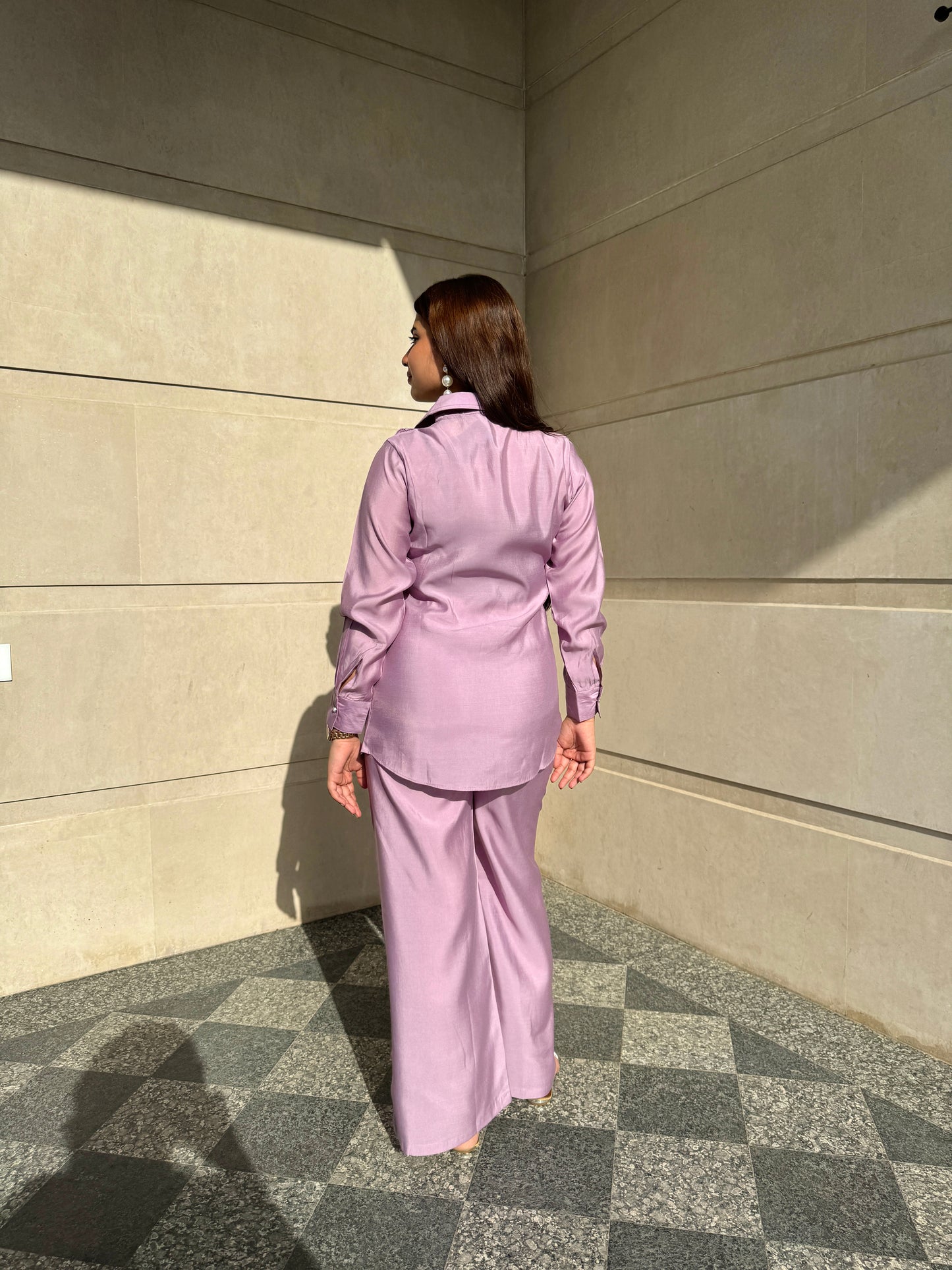 Purple Orchid Co-ord set with Shoulder Detailing